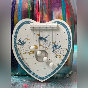 Vintage Heart Shaped Wooden Door Chime